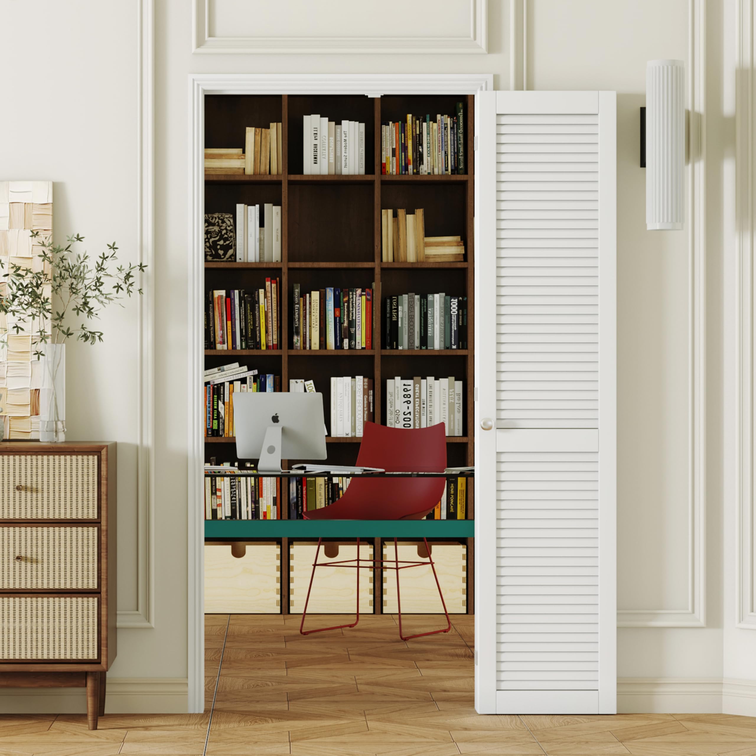 SOLRIG Bifold Doors, 180 Degree Bifold Door for 30″x 80