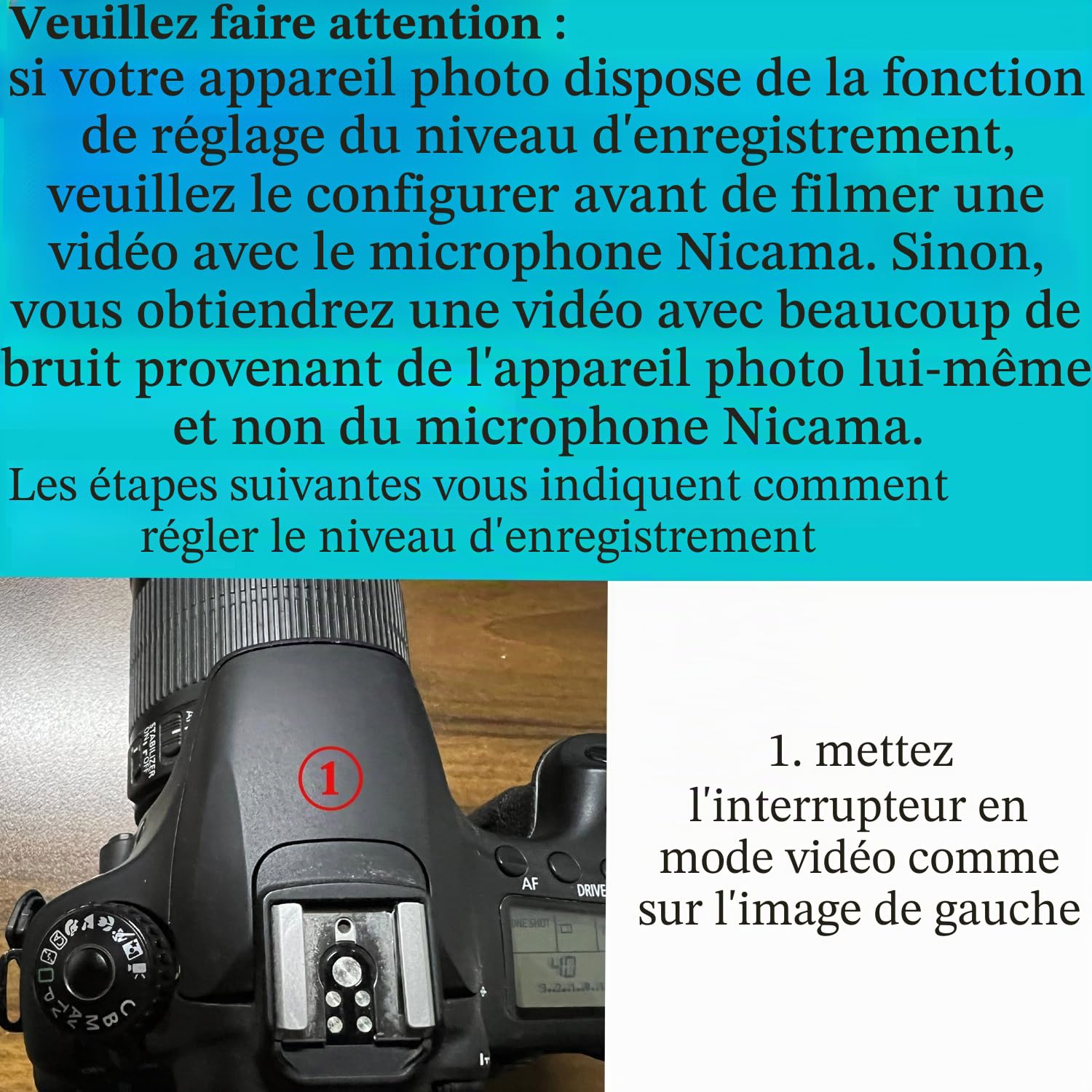 Nicama SGM5 Microphone Caméscope à Condensateur Cardioïde, Micro Caméra pour Sony Nikon Canon