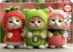 Educa - Puzzle Infantil de 200 Piezas | Gatitos Frutales | Medidas: 40 x 28 cm | Recomendado a Partir de 6 7 8 años (20496)