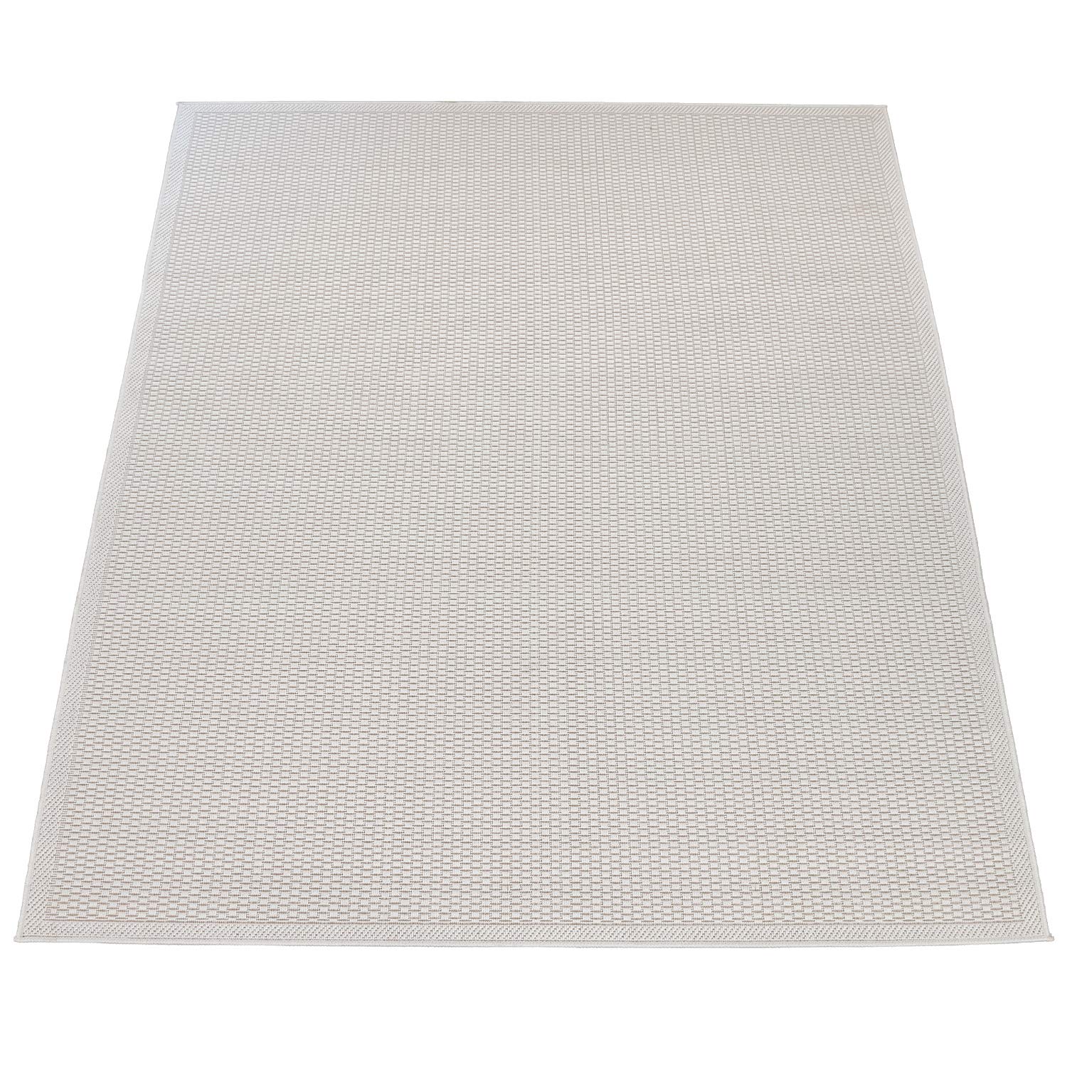 Paco Home Alfombra Exterior Terraza Balcón Cocina Lisa Moderna Crema Beige, tamaño:60x100 cm