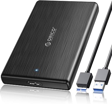 ORICO USB 3.0 to SATA III 2.5" External Hard Drive Enclosure for 2.5 Inch 7mm-9.5mm SATA HDD/SSD Tool Free [UASP Supported],Black2189U3