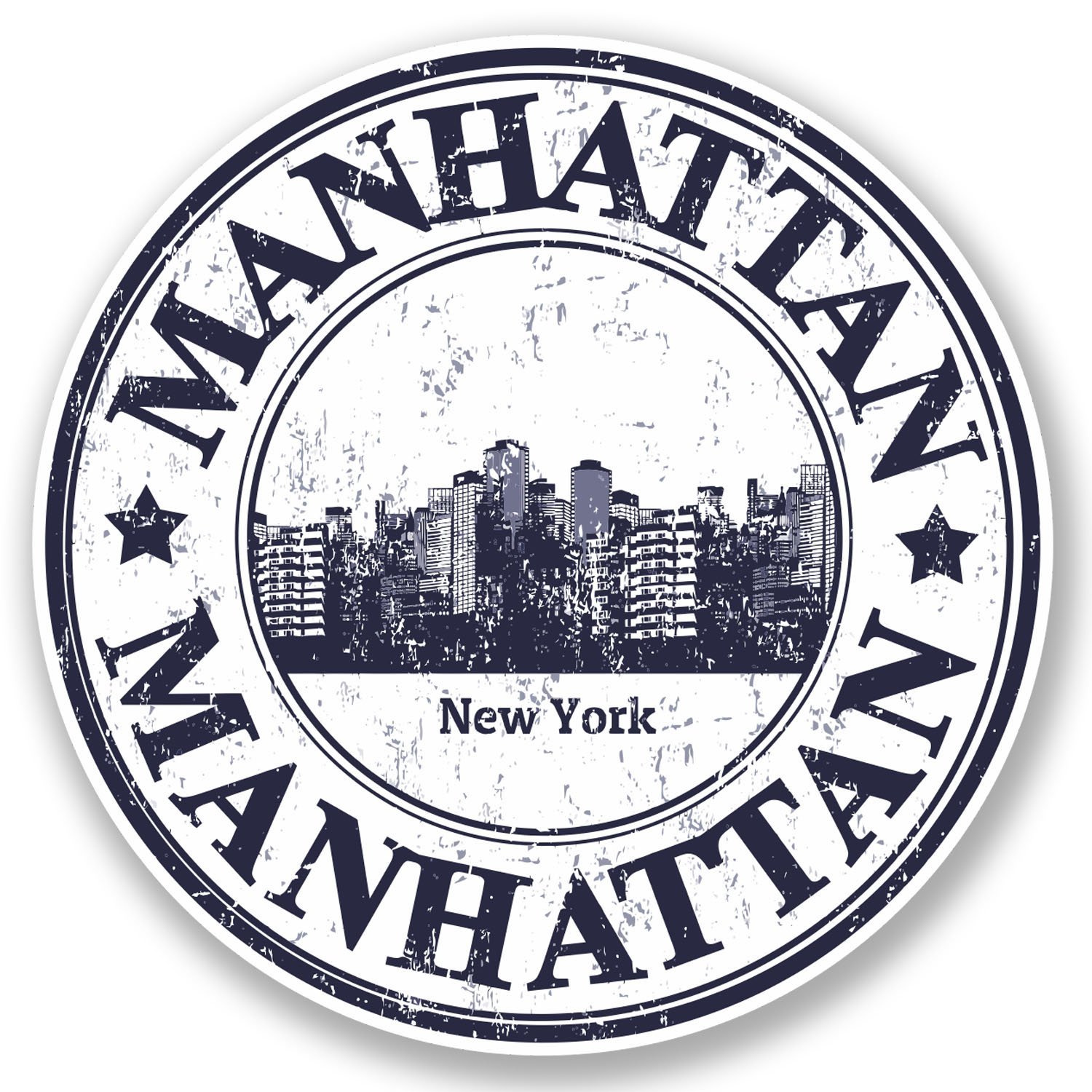 Destinationvinyl Multi 2 X Manhattan New York Vinyl Sticker Bike Laptop Car Luggage Travel Tag #4772 (10Cm X 10Cm)