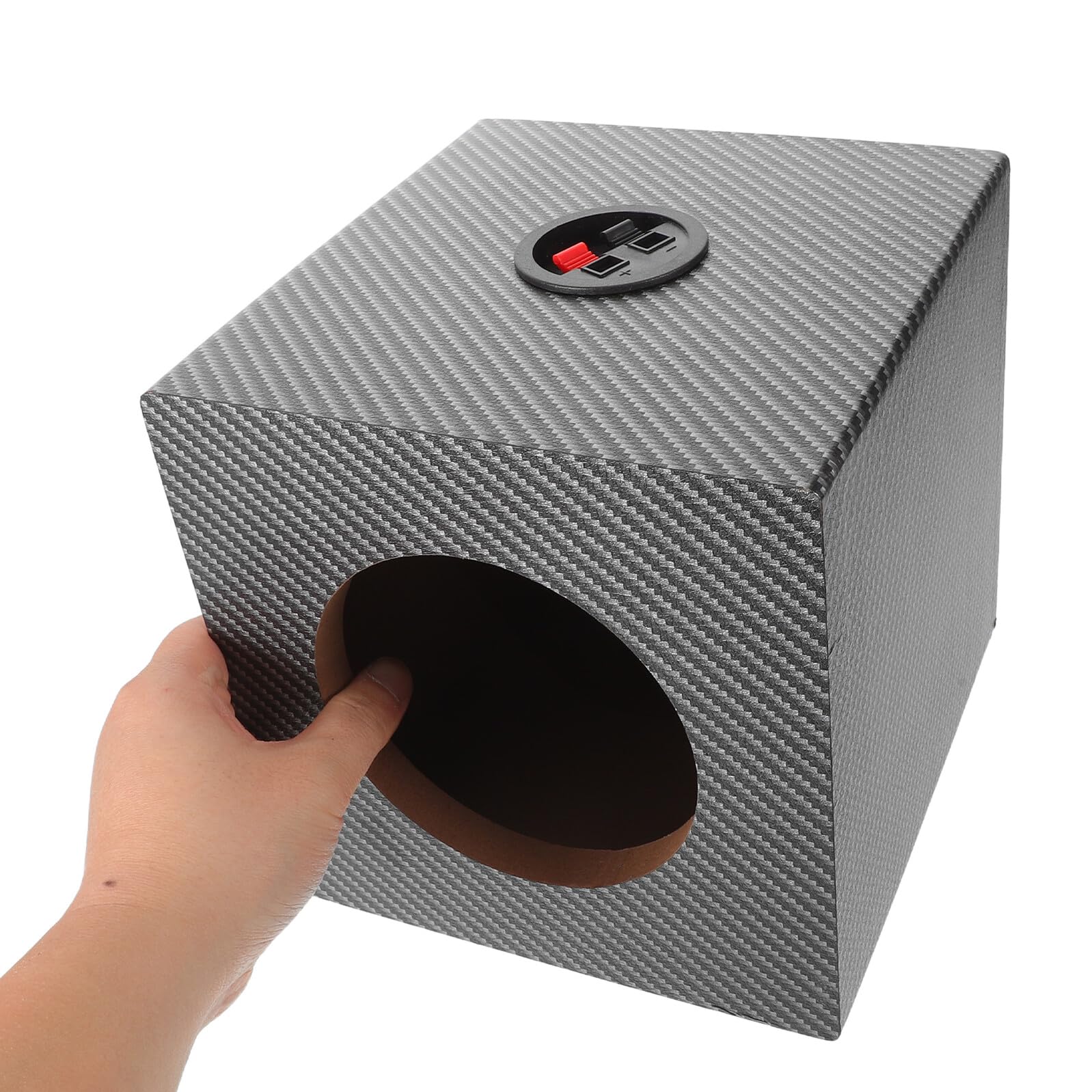 SHINEOFI Cassa per Subwoofer Auto in Legno e Pvc Nero, Scatola Altoparlante Compatta Isolamento Vibrazioni e Bassi Profondi, per Uso Quotidiano in Viaggi e Commuting