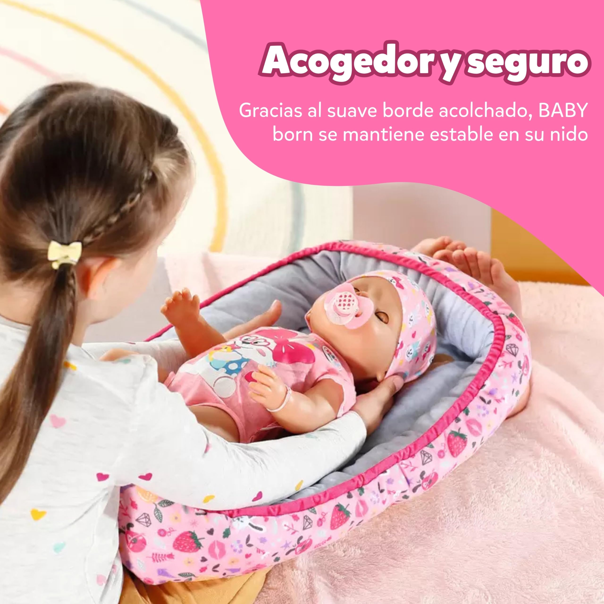 Baby Born Baby Nest - para Todas Las muñecas de 36 cm y 43 cm - Accesorios muñecas - Apto para niños a Partir de 3 años
