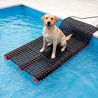 Geetery Dog Water Ramp 35" Lx23 W Dog Pool Ladder Ramp for Puppy up to 22 Lbs Non-Slip Rubber Doggy Ladder for Pool Lakes Boats Docks Beaches