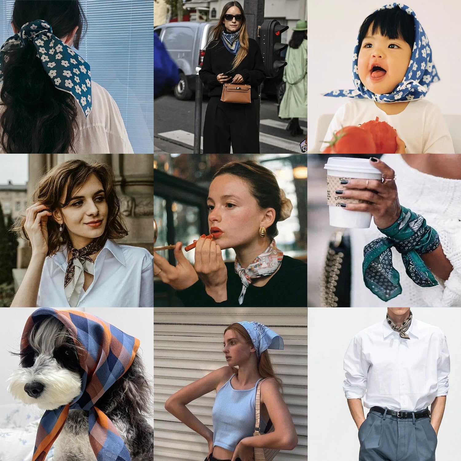 Cotton Bandana,Large Bandanas for Women,Head Coverings for Women,Head Scarf Handkerchief, Square Headband 27" x 27" - Image 4