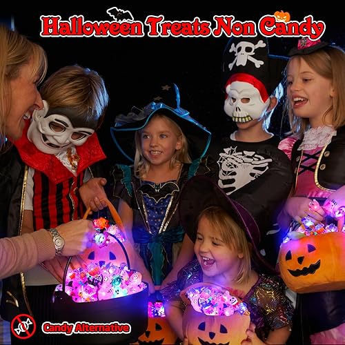 Miniatura 2 de 50 anillos iluminados para Halloween, juguetes a granel, 3D LED intermitente que brilla en la oscuridad, suministros de fiesta, premios, golosinas