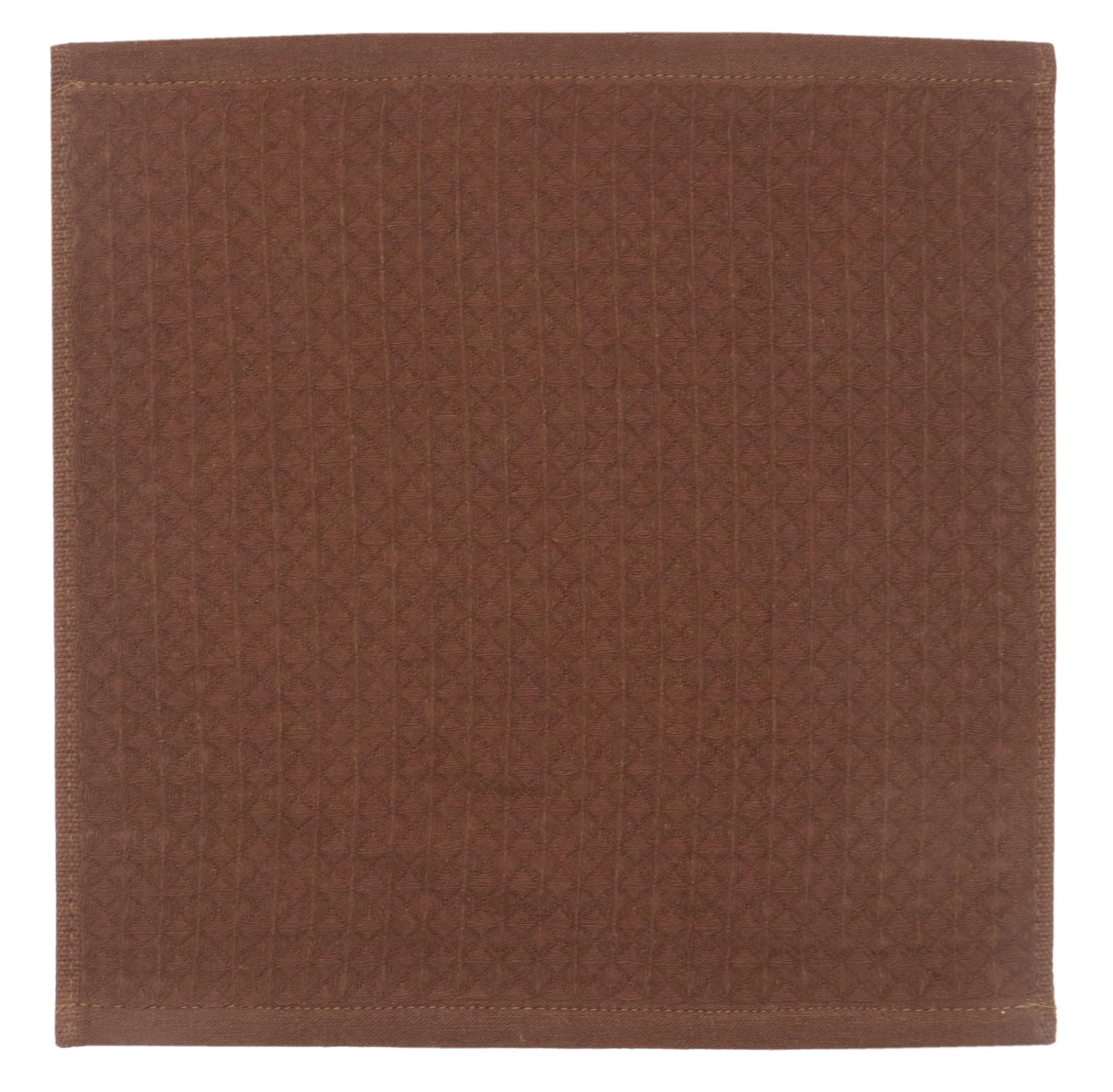 Trapos de limpieza de doble cubierta para lavar platos, trapos de algodón para platos, juego de 8, paños de lavado suaves y absorbentes para cocina, 12 x 12 pulgadas (marrón)