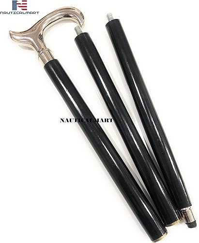 Miniatura 2 de Bastón Derby cromado con eje de madera de haya negra y cuello plateado