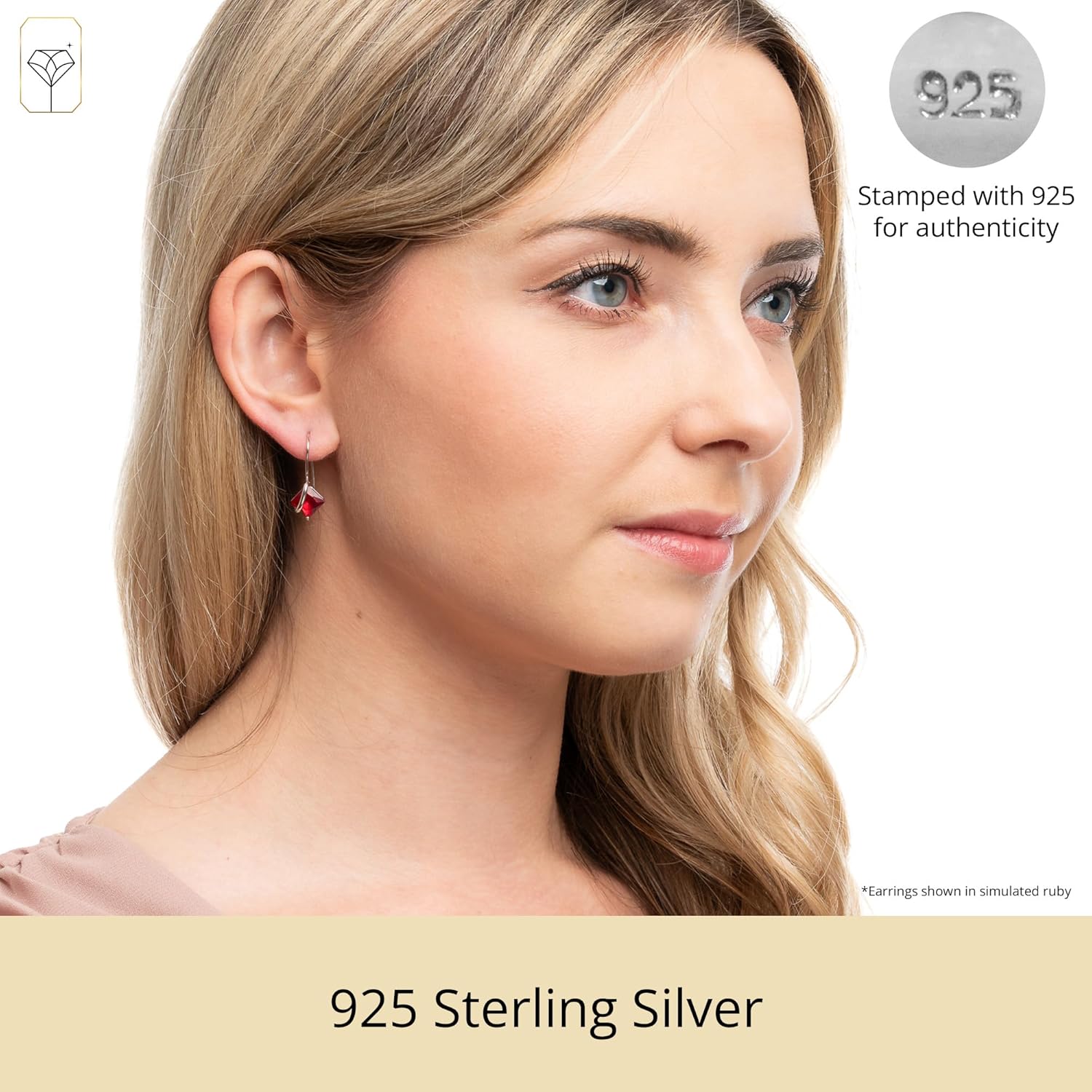 925 Sterling Silver Princess Cut Gemstone Earrings | Hypoallergenic 7mm Square Drop Dangle Earrings for Women in Various Birthstones with Secure Hooks by MAX + STONE