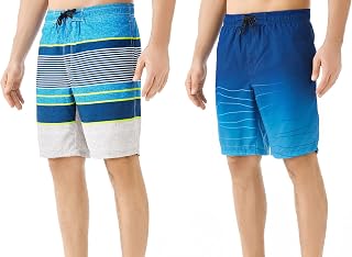 TEXFIT 2-Pack Quick Dry Swim Trunks for Men with Mesh Lining and Pockets (2pcs Set)