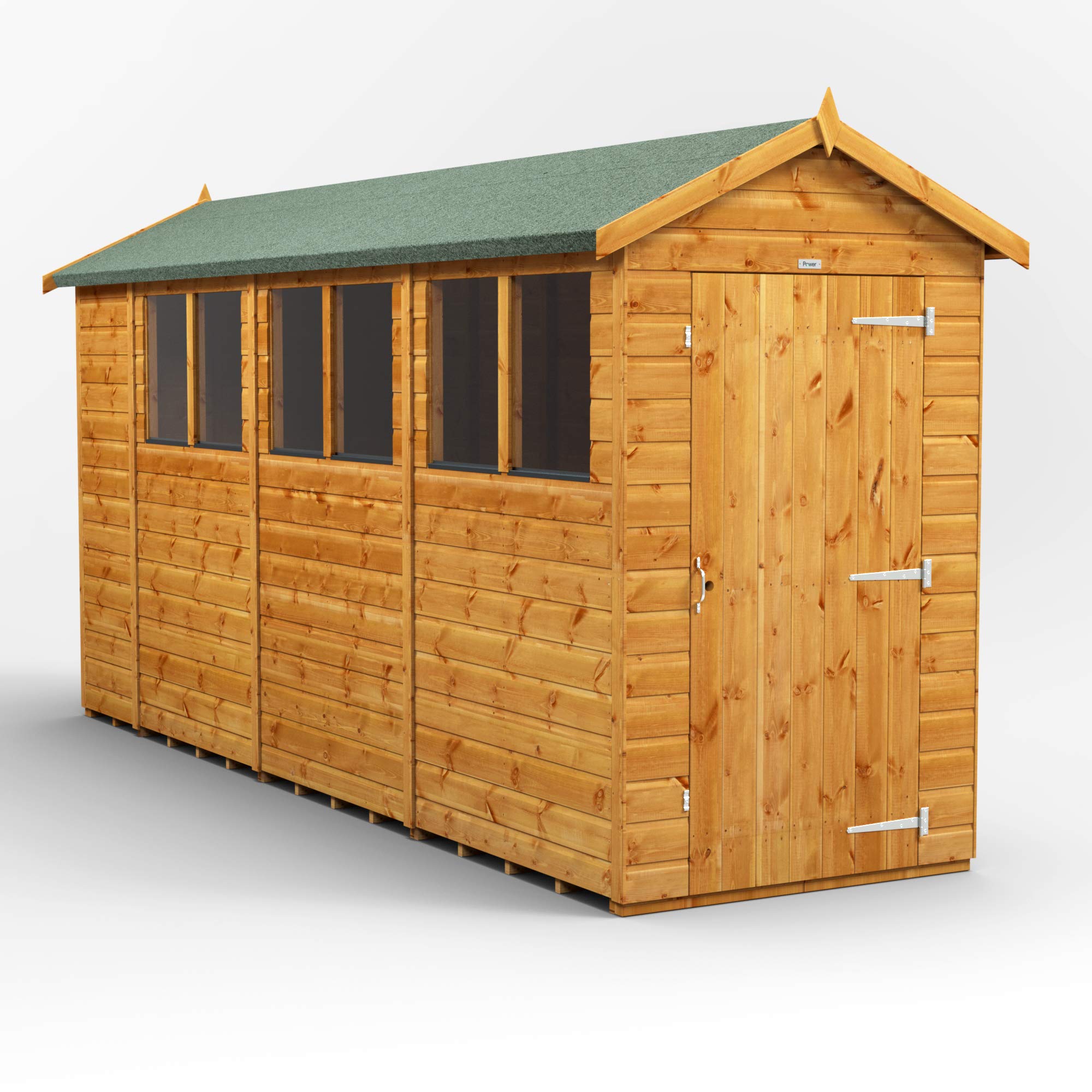 POWER High Grade Premium Apex Garden Wooden Shed with Security Features, PVC Window Sills, Door & Window Flexibility, made from Extra Thick Timber & Toughened Glass — view 16