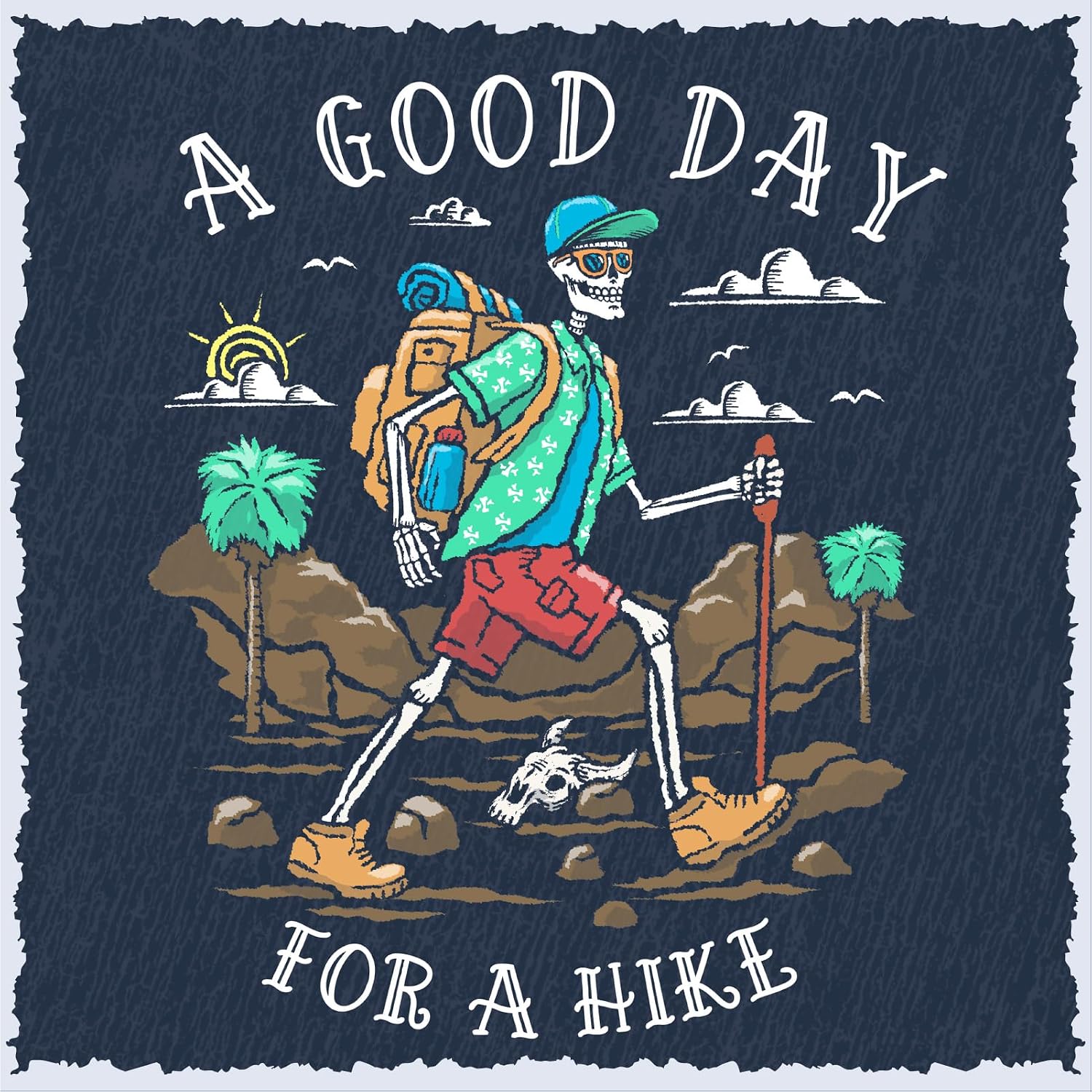 Salty Bones A Good Day for A Hike Outdoor Adventure Camping Graphic T-Shirt, Classic Fit, Printed in USA image 3
