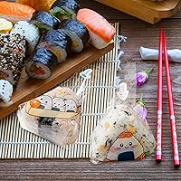 Vista 9 de Totority Onigiri - Sándwich triangular para sushi, 250 unidades, bolsas de sushi triangulares, bolas de arroz de plástico, bolsa de sándwich fácil