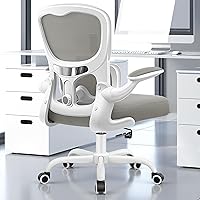 Vista 11 de Silla de oficina ergonómica, silla de escritorio ergonómica de malla transpirable con soporte lumbar, reposabrazos abatibles, sillas de computadora