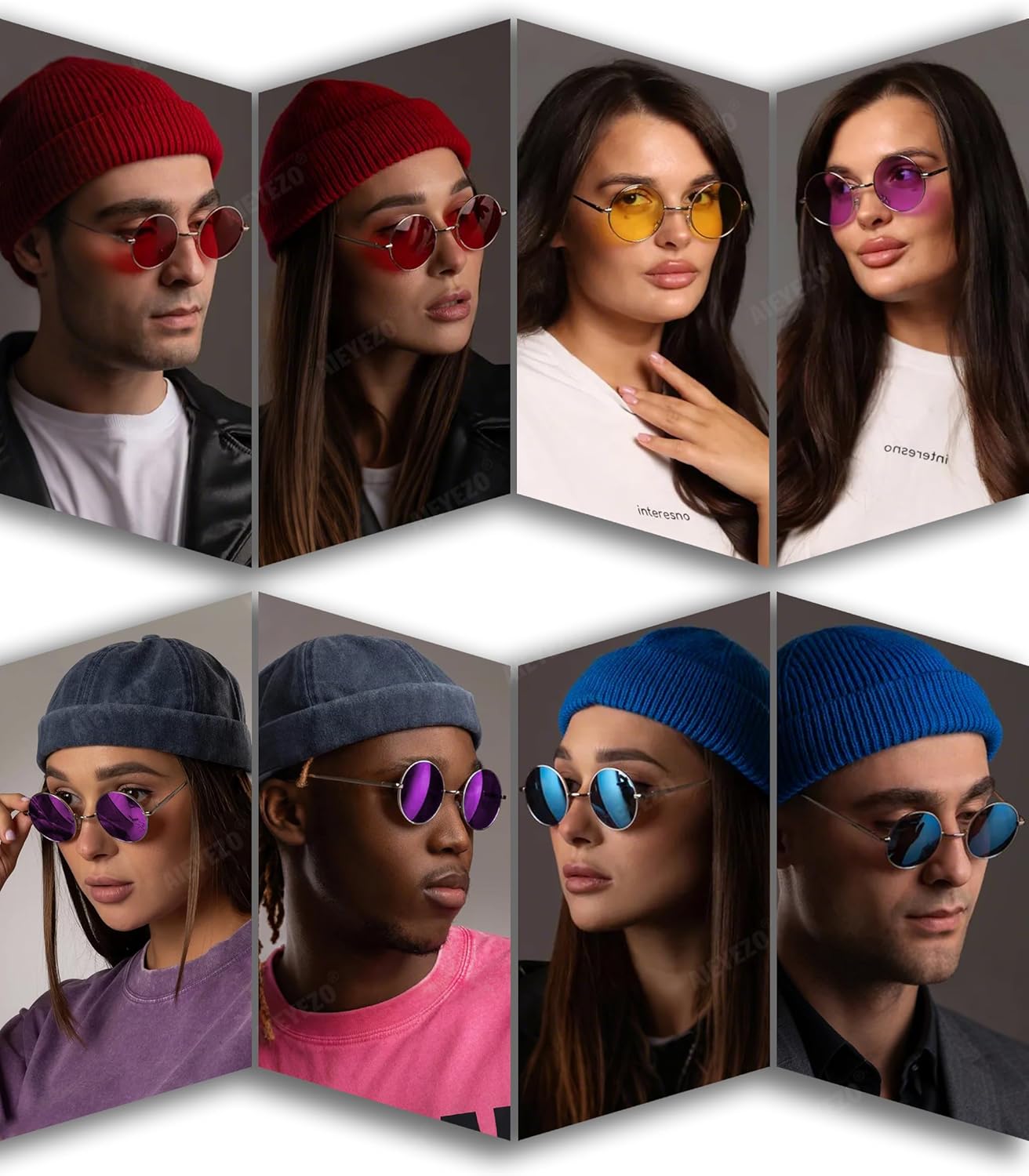 AIEYEZO Retro Round Sunglasses for Men Women Circle Polarized Sun Glasses Trendy Vintage Small Round Shades - Image 3