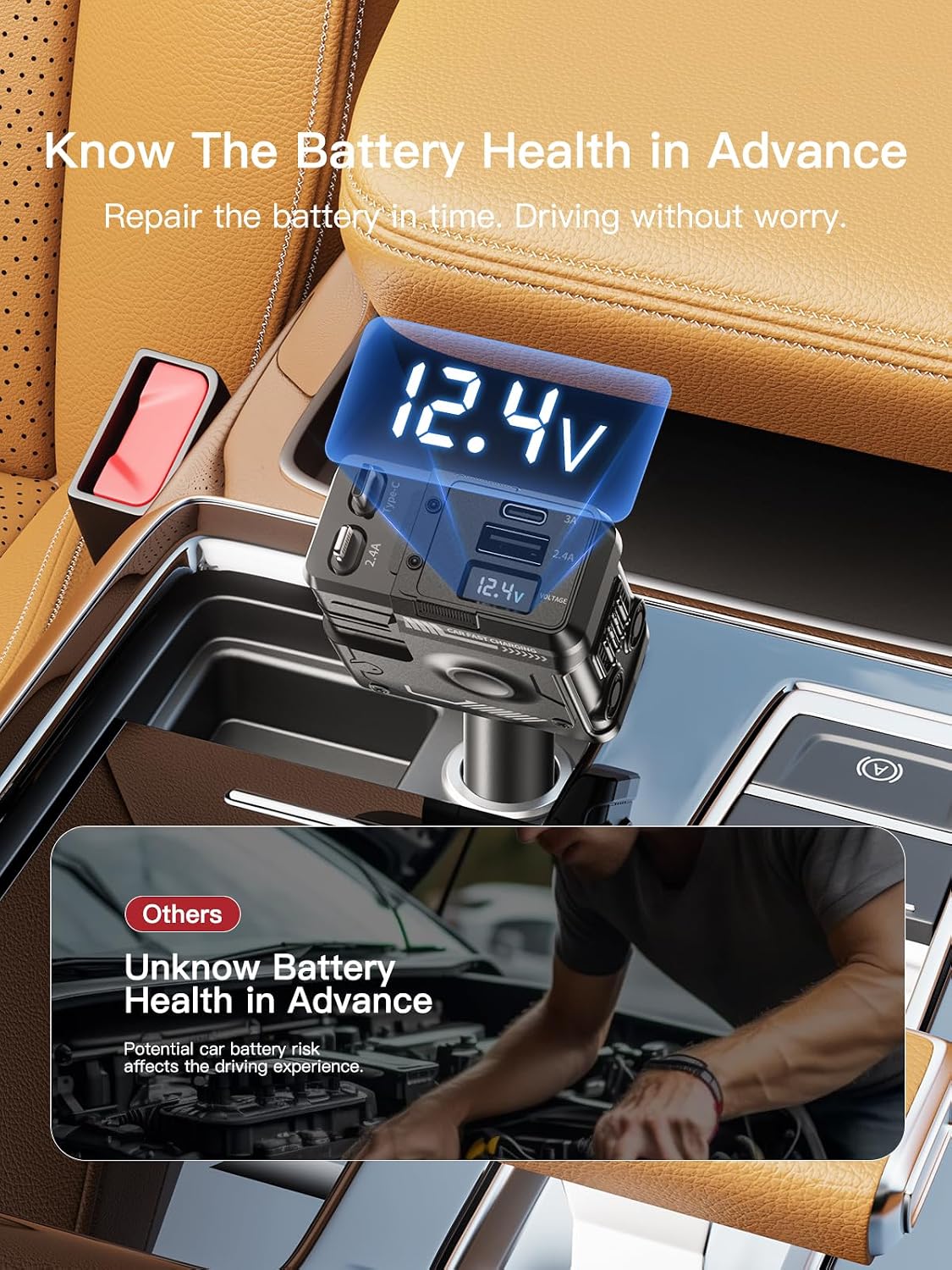 Retractable 4 in 1 Fast Car Phone Charger 69W for iPhone 16, Fast Charging, Valentine's Gifts for Men Women, Car Accessories for iPhone17 16 15 14 13 12 (Black)