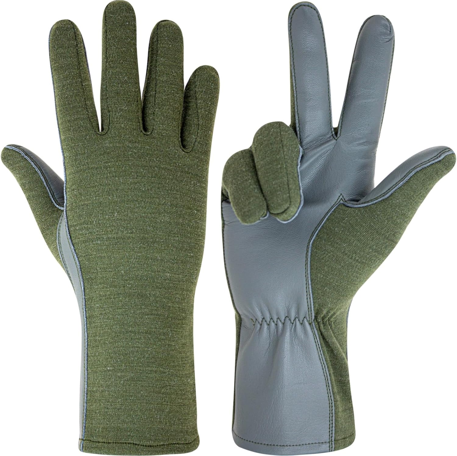 OUTDOOR NOMEX FLIGHT FLYER PILOT OPERATOR DUTY GLOVES BLACK, GREEN, TAN