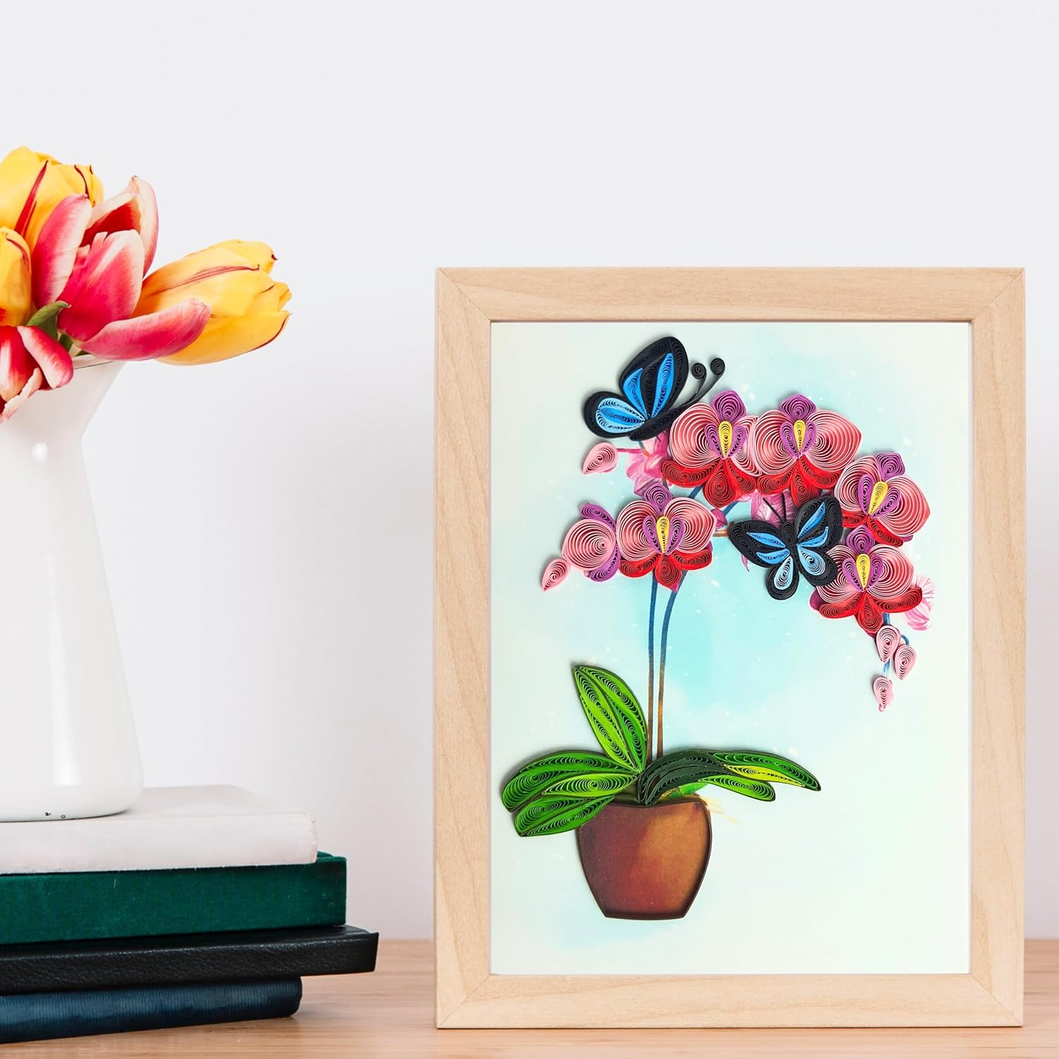 オーキッドクイリングカード バレンタインデーカード グリーティングカード