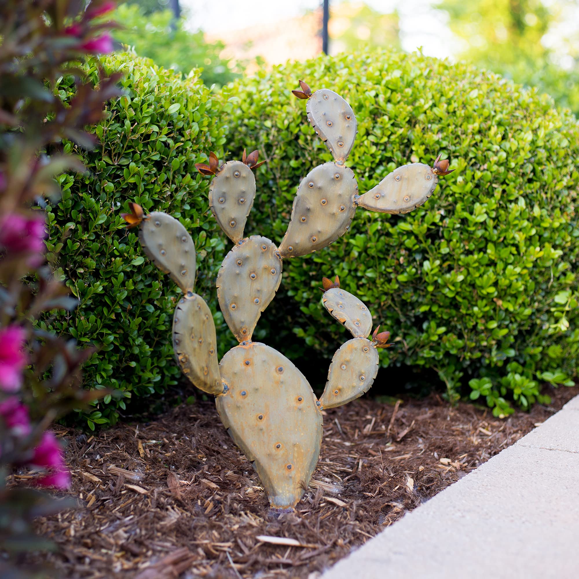 Amazon.com: Desert Steel Prickly Pear Cactus - Indoor/Outdoor Metal Yard  Art & Yard Decor, All Weather - Small (22H x 16W x 11" D) : Patio, Lawn &  Garden