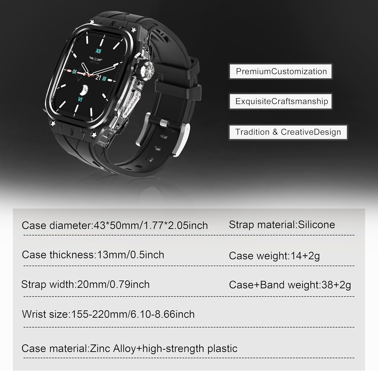 Luxury Metal Case for Apple Watch Series 10/11 46mm Band with Cover Heavy Duty Rugged Case Silicon Strap for men iWatch Series 10/11 46mm Full Protective Cover - Image 6