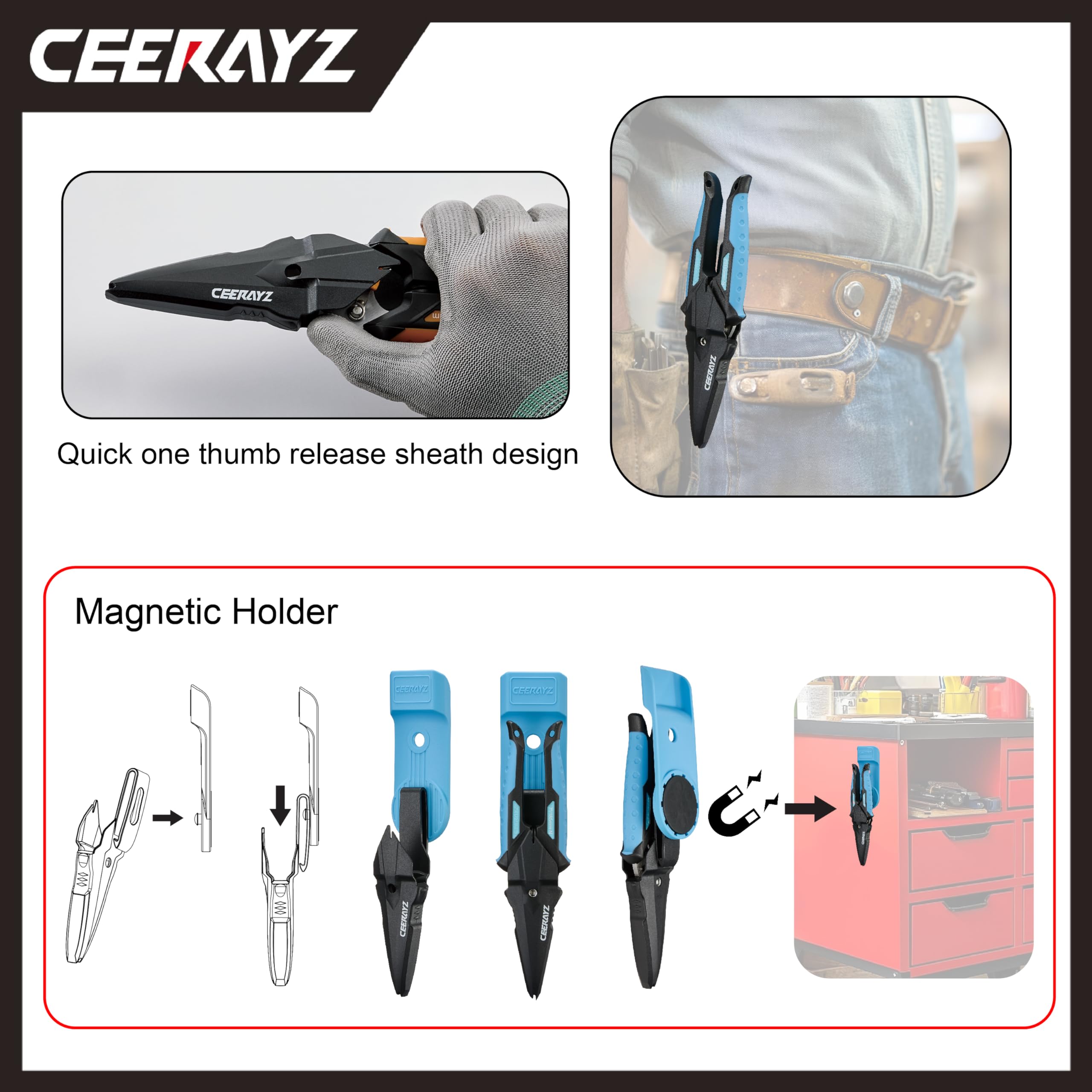 Amazon.co.jp: CEERAYZ Scissors, 7.3 inches (185 mm), Notch