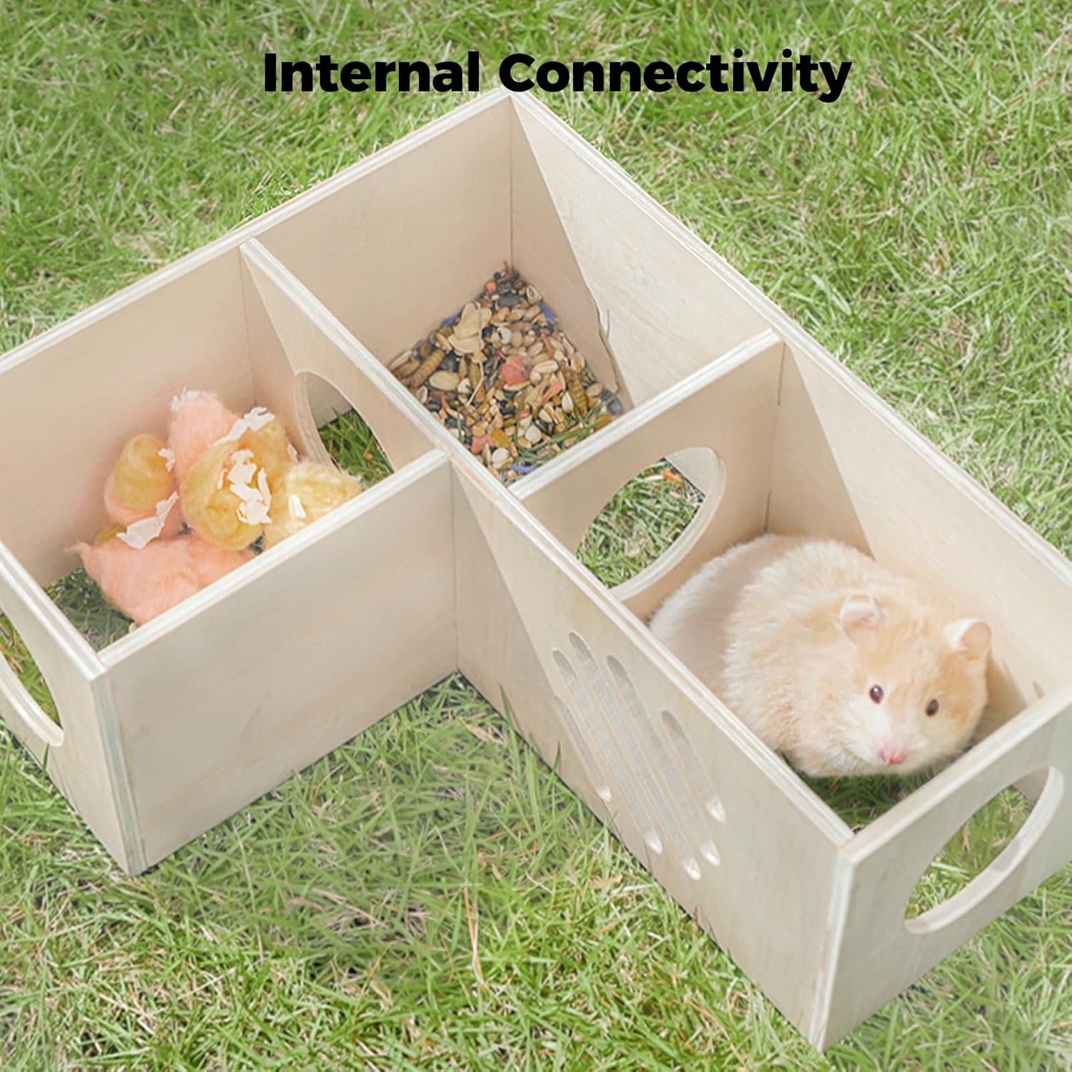 Mini&moe Hamster Hideout - Multi-Chamber Hamster Houses Maze with Platform Rat Hideout and Tunnel Explore Toys for Dwarf Gerbils Chinchilla Mice