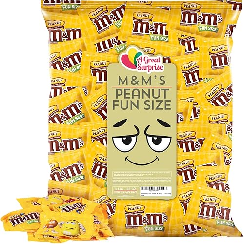 MMs Chocolate con leche de maní tamaño divertido caramelo amarillo caramelo a granel de 3 libras