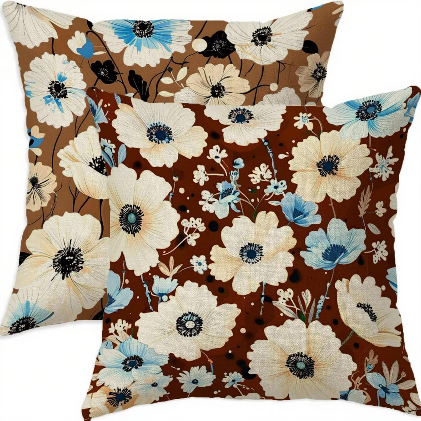 Taie oreiller beige 65x65 double face impermé de style vintage décoratif
