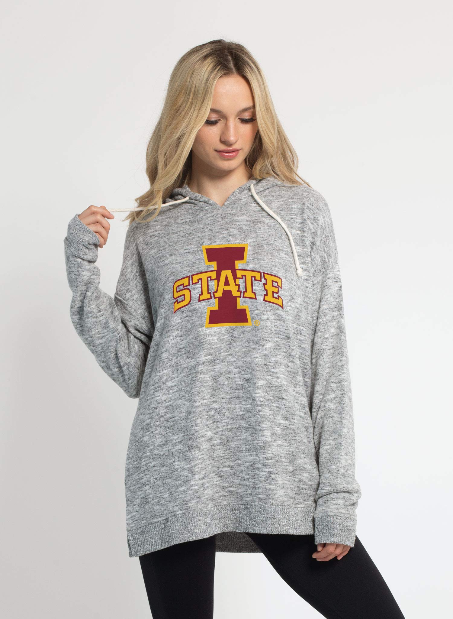 Chicka-d NCAA Iowa State Cyclones Womens Cozy Fleece Tunic, Heather Grey, X-Large, 465_PL
