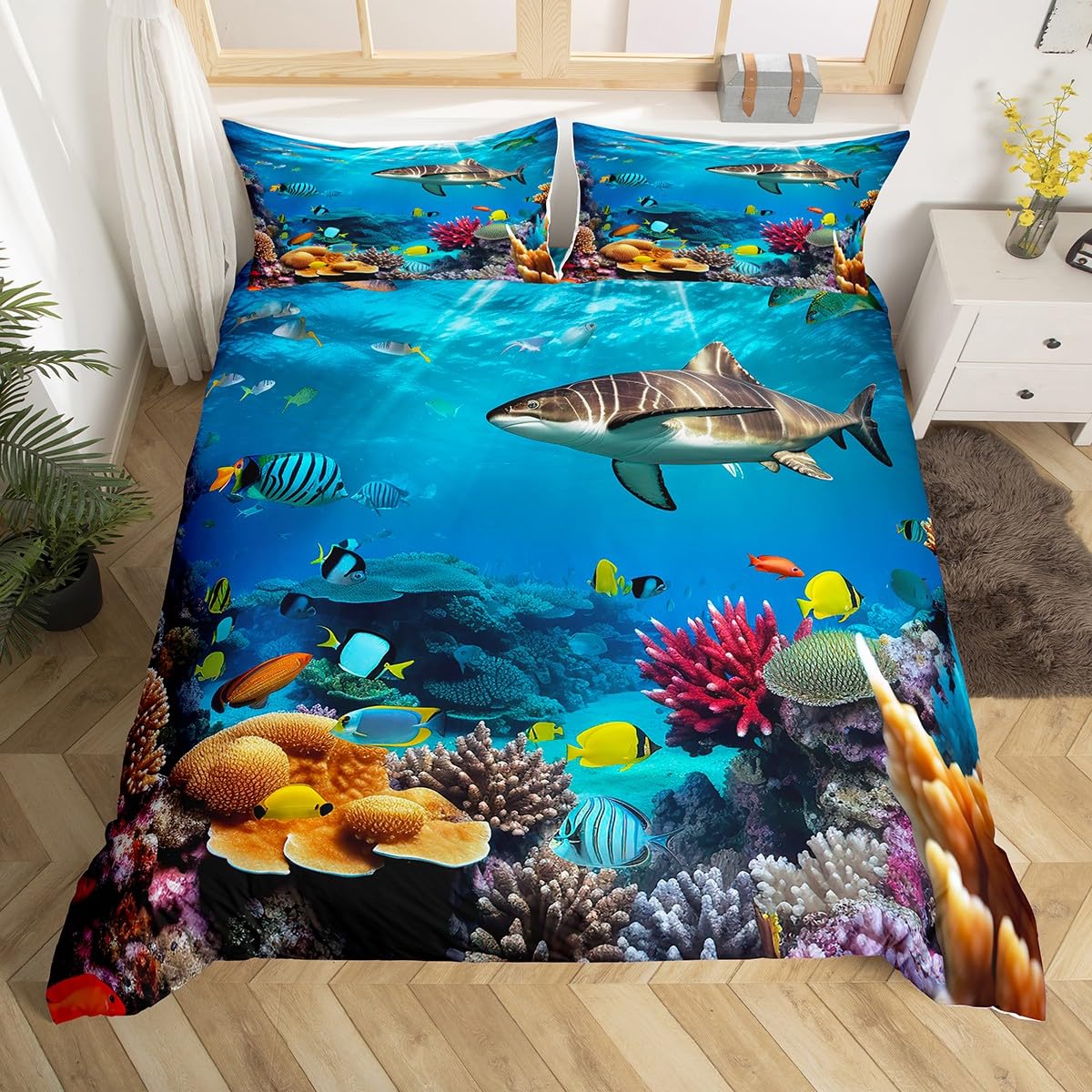 Housse de couette tortue de mer pour une chambre style ocean tropical