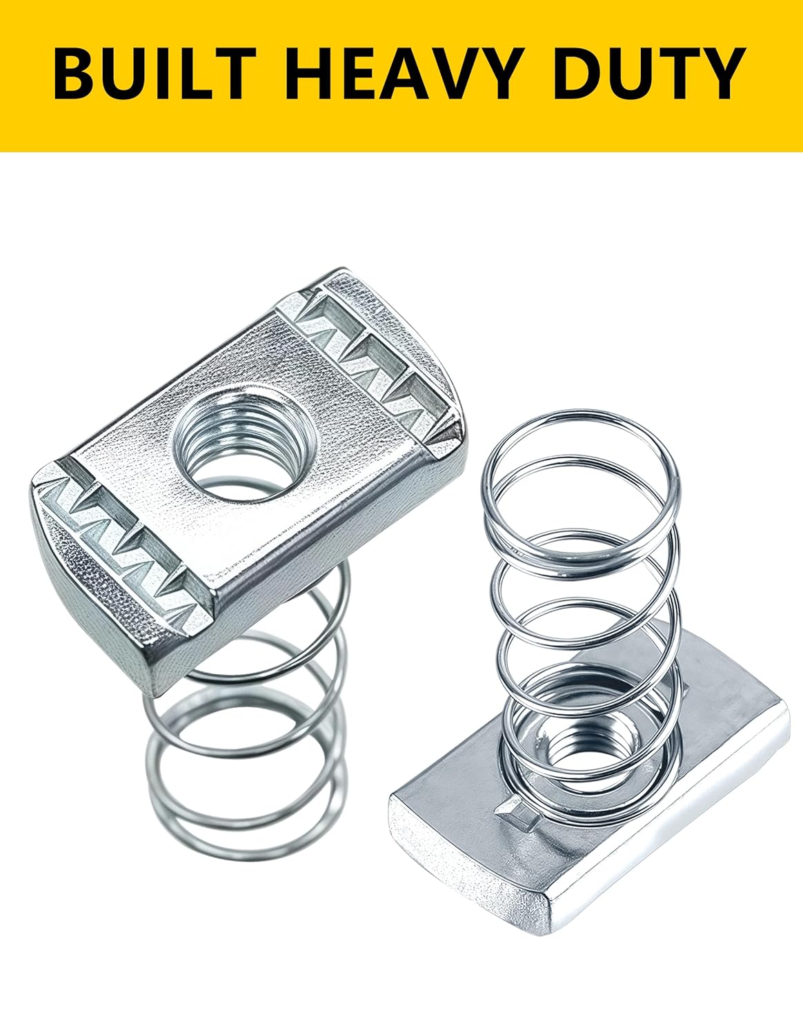 SIHAI 100 Pcs 3/8-16" Strut Channel Nuts, Long Spring Nuts with Zinc Electroplate Finish, for Use with Standard 1 5/8” Unistrut Channels