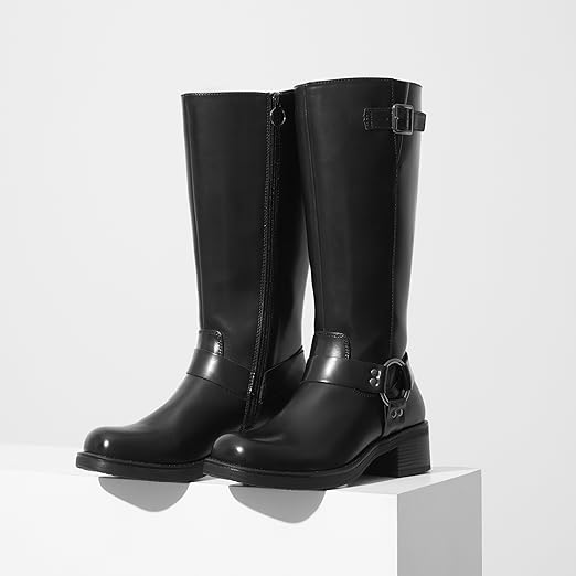 [SOMEWHERE BUTTER]★24FW★韓国人気★Brooklynn Buckle Boots 2nd / Long Brooklynn Buckle Boots - Black - SOMEWHERE BUTTER.
