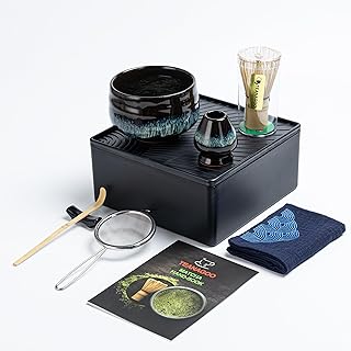 TEANAGOO Matcha Set with Storage Case, 10 Pcs Complete Travel Matcha Tea Set, Ceramic Matcha Bowl (510ml/18oz), Bamboo Whi...