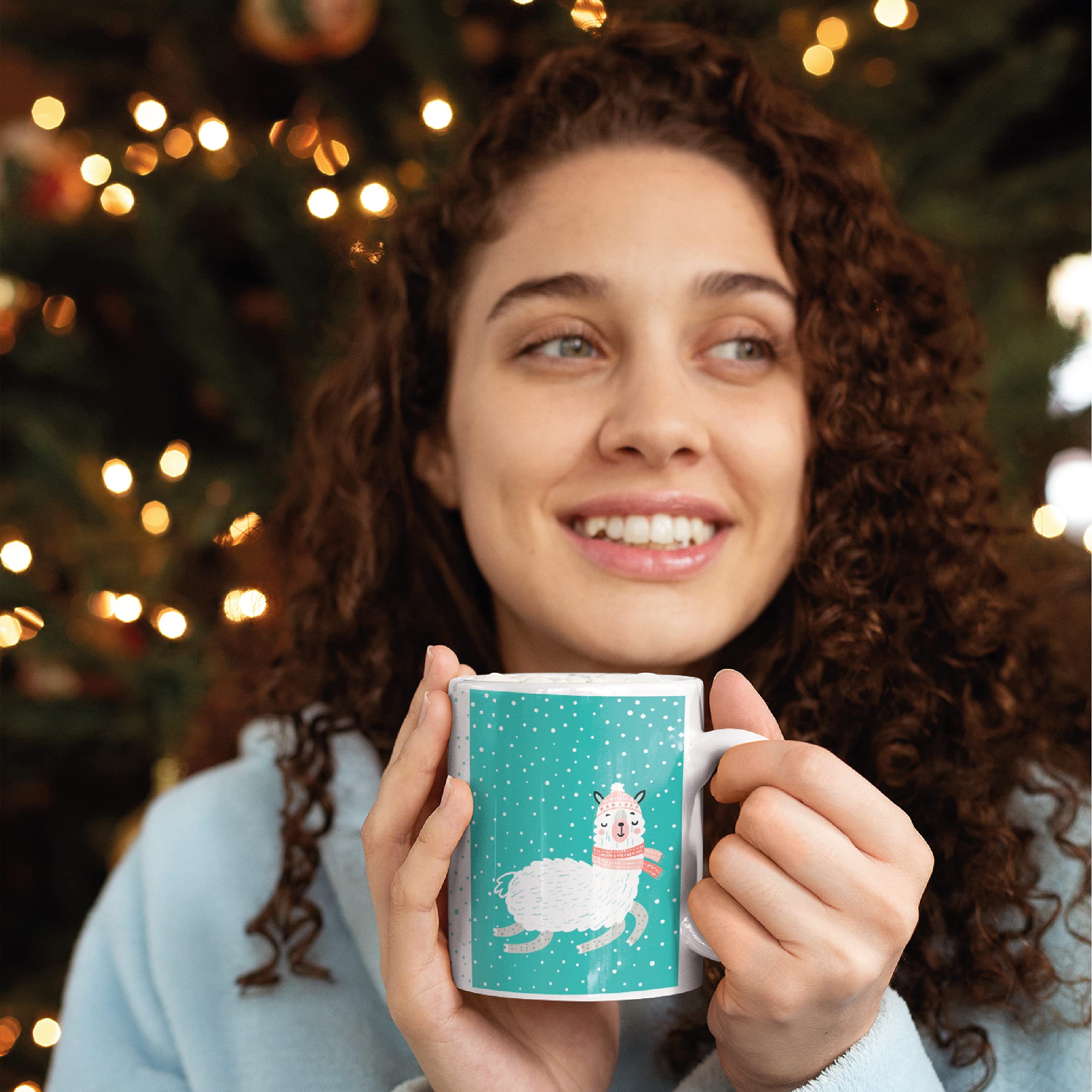 Gesar Tazza Natalizia da Colazione - Idea Regalo per Natale - Merry Christmas - Motivo Natalizio 11 oz - (Verde