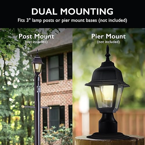 Vista 161 de Design House 502211 Base de pilar de linterna exteriores, color negra