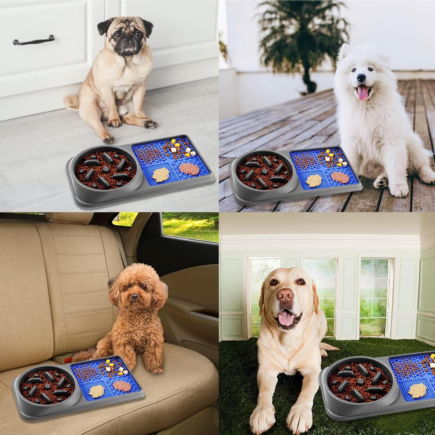 早食い防止 食器 犬 早食い防止 食器, 滑り止め 安全 早食い防止 犬用パズルボウル 大, 犬 猫 小型犬 大型犬 犬 なめるパッ