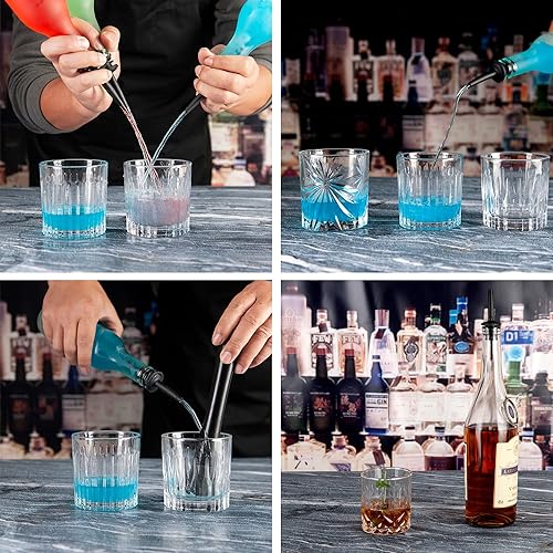 Miniatura 3 de JNWINOG Paquete de 12 vertedores de licor de acero inoxidable negro mate clásico vertedores de botellas de licor con boquilla cónica para alcohol,