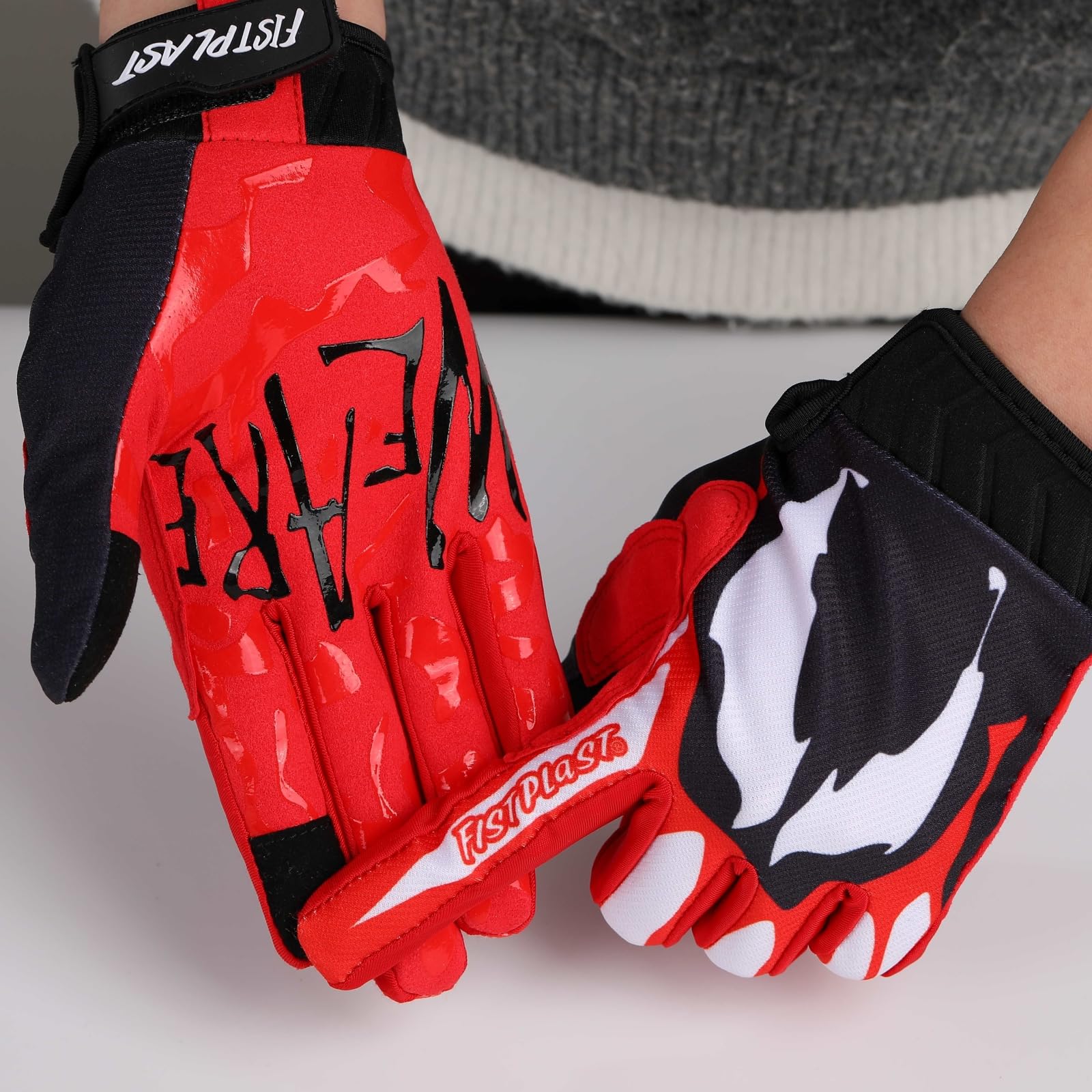 Rękawiczki rowerowe All-Season Gloves, Comfortable To Wear, Universal Downhill Motocross Long Finger -Red-L