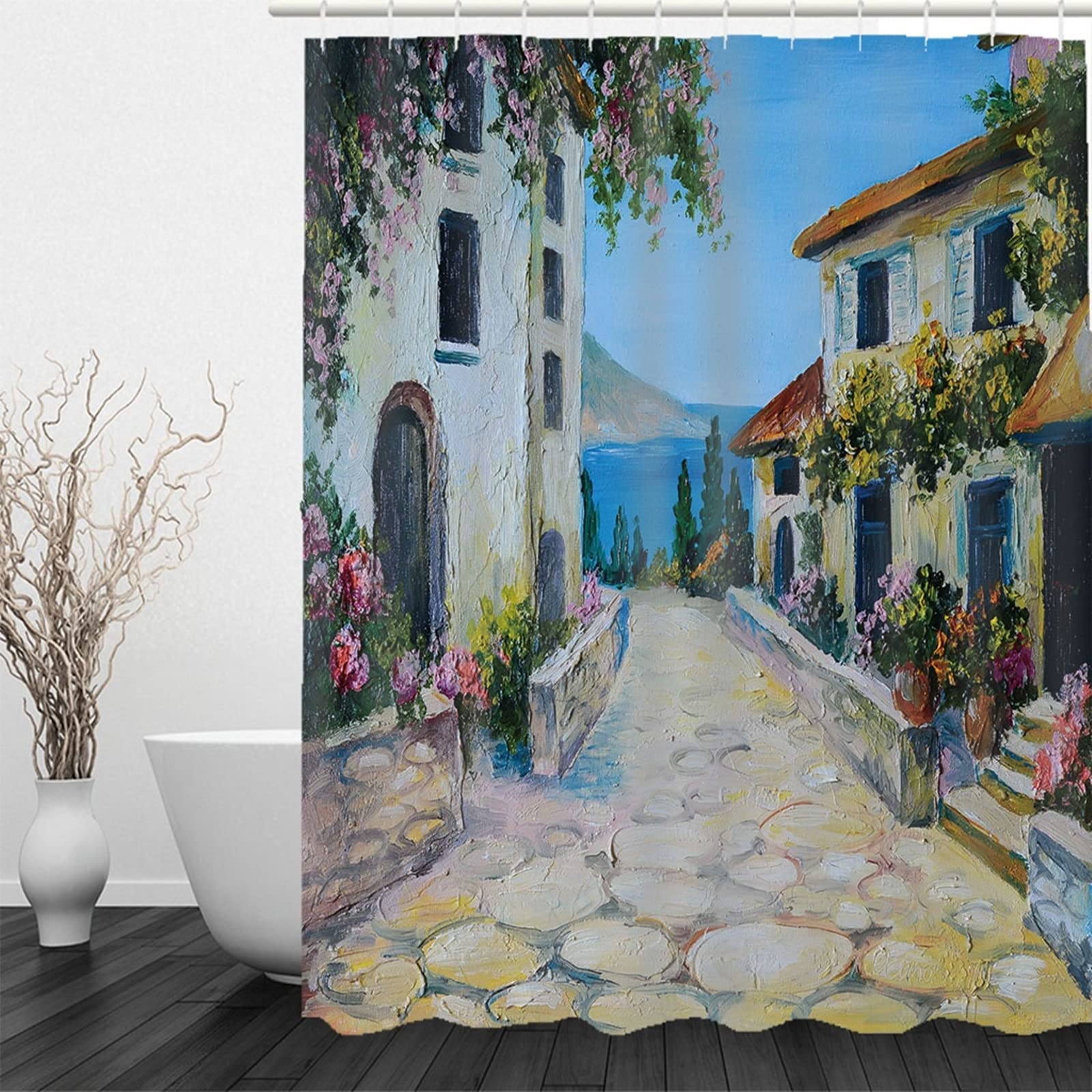 Zasłony prysznicowe, 180 x 200, poliestrowe, do użytku na zewnątrz, do hotelu