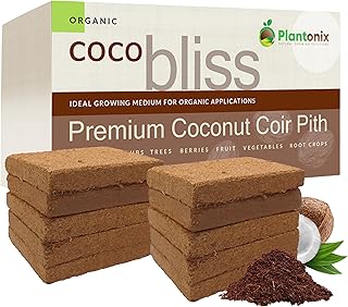 Coco Coir 250gm Bricks (10-Pack) - Organic Coco Coir for Plants & Gardening - OMRI-Listed Cocopeat for Garden Soil, Seed Starter Soil, & Mulch - Organic Coconut Bricks - Coconut Fiber Potting Mix