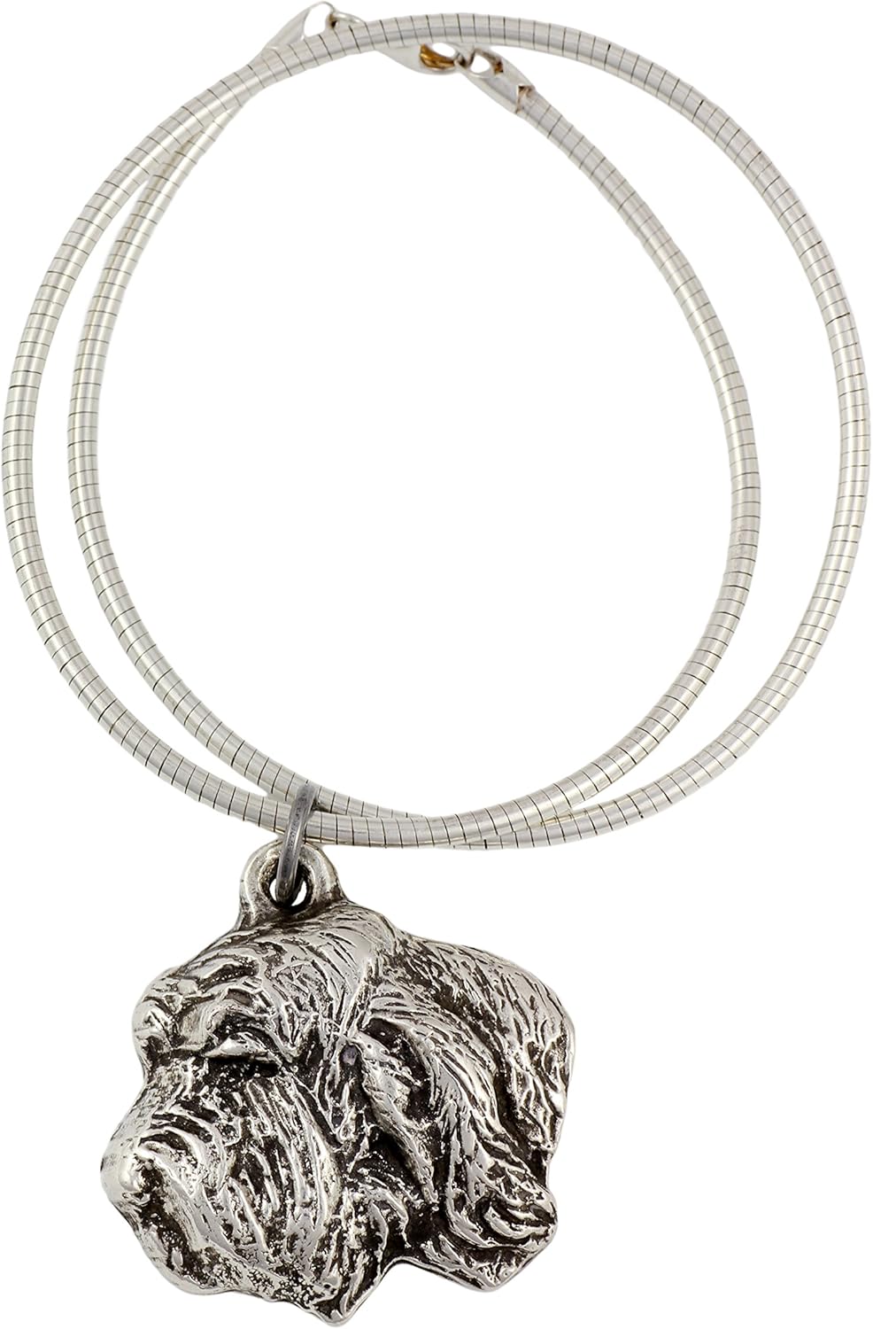 Art-Dog Collection Dog Pendant on Silver Thread - Handmade Dog Necklace with ZnAl Base and Silver Coating – Silver Dog Necklaces for Men and Women – Dog Breeds Jewelry – Basset Vendeen