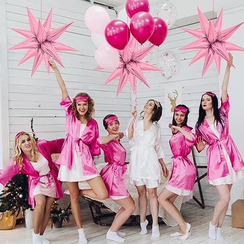 Vista 47 de ZAKVOOR 60 globos con forma de estrella, 12 puntas de aluminio, decoración de fiesta, globos para Navidad, Año Nuevo, graduación, cumpleaños (dorado)