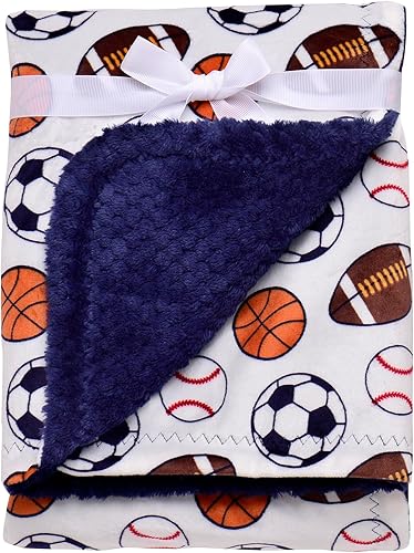 Miniatura 10 de Little Me - Manta de felpa de 2 capas para bebé, 2 caras reversibles, 30 x 40 pulgadas (estampado de damasco rosa)