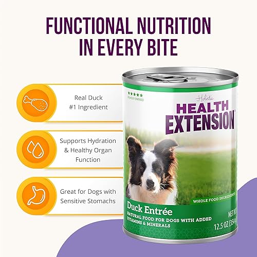 Miniatura 5 de Health Extension Wet Dog Food enlatado, sin gluten ni granos, alimento natural para todos los perros con vitaminas y minerales añadidos, plato