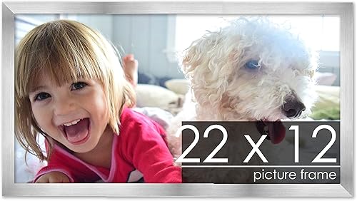 Miniatura 69 de Marco de 28 x 36 pulgadas de madera de peltre plateado con plexiglás acrílico UV, parte trasera de tablero de espuma y accesorios incluidos