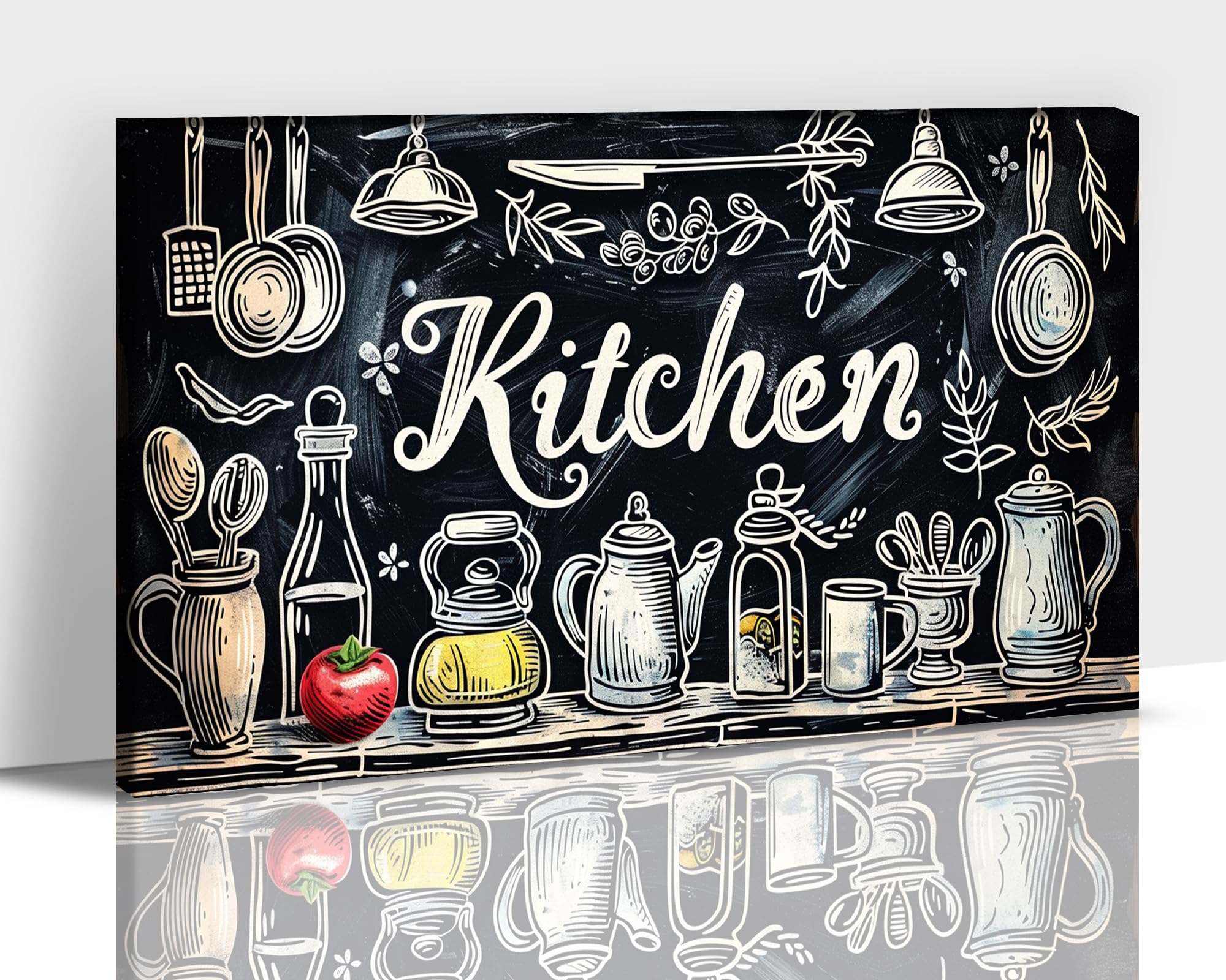 Amazon.com: Farmhouse Kitchen Wall Art - Black Kitchen Sign Wall Decor ...