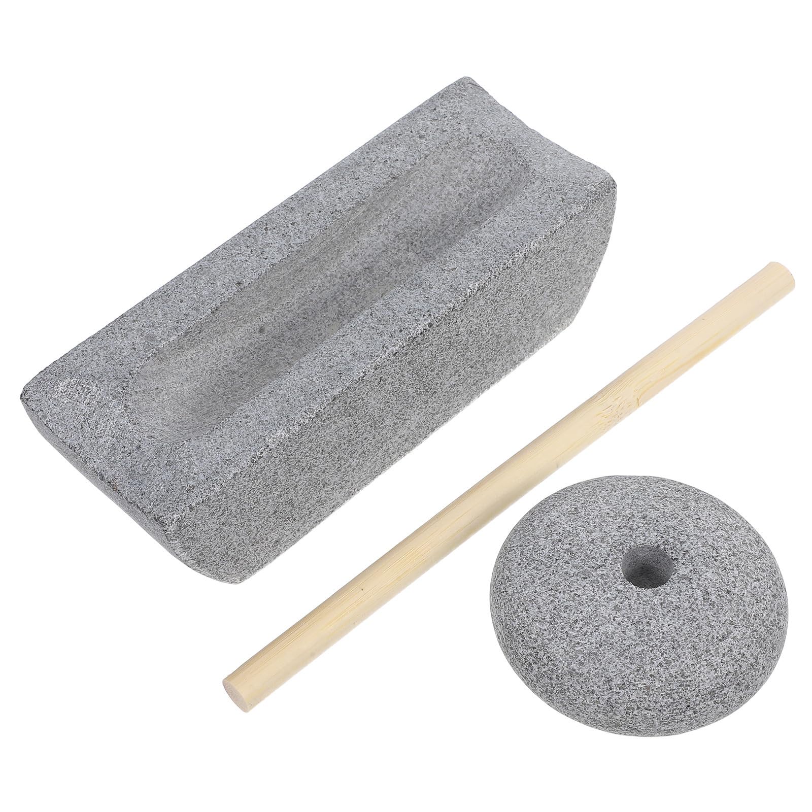 Mortero de piedra tradicional 12 cm para moler té y especias, molinillo de té manual de piedra natural, triturador de especias para cocina y, compacto y portátil