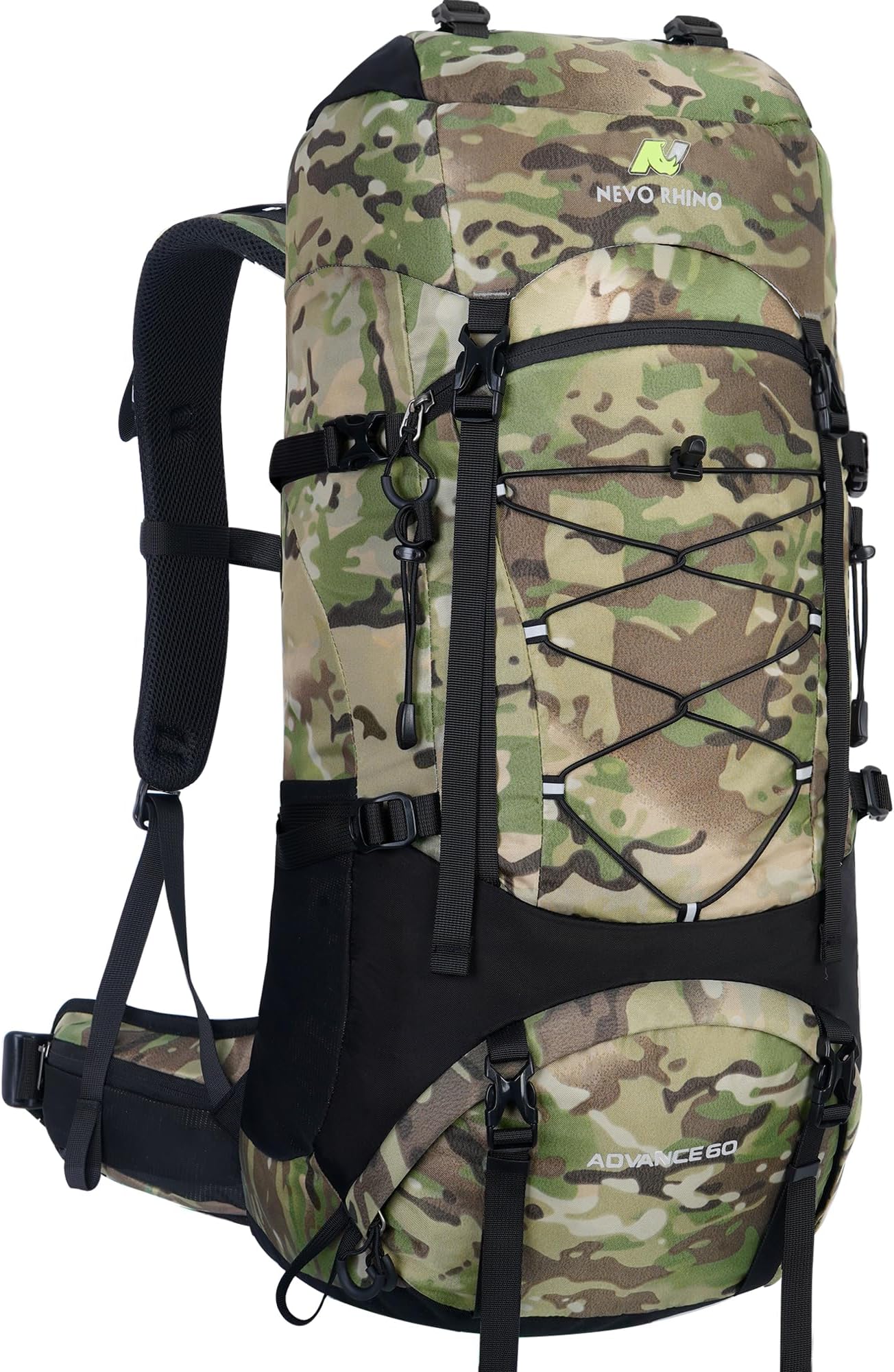 N NEVO RHINO Waterproof Hiking Backpack 50L/60L, Camping Backpack with Rain Cover, Hiking Travel Mountaineering Backpack