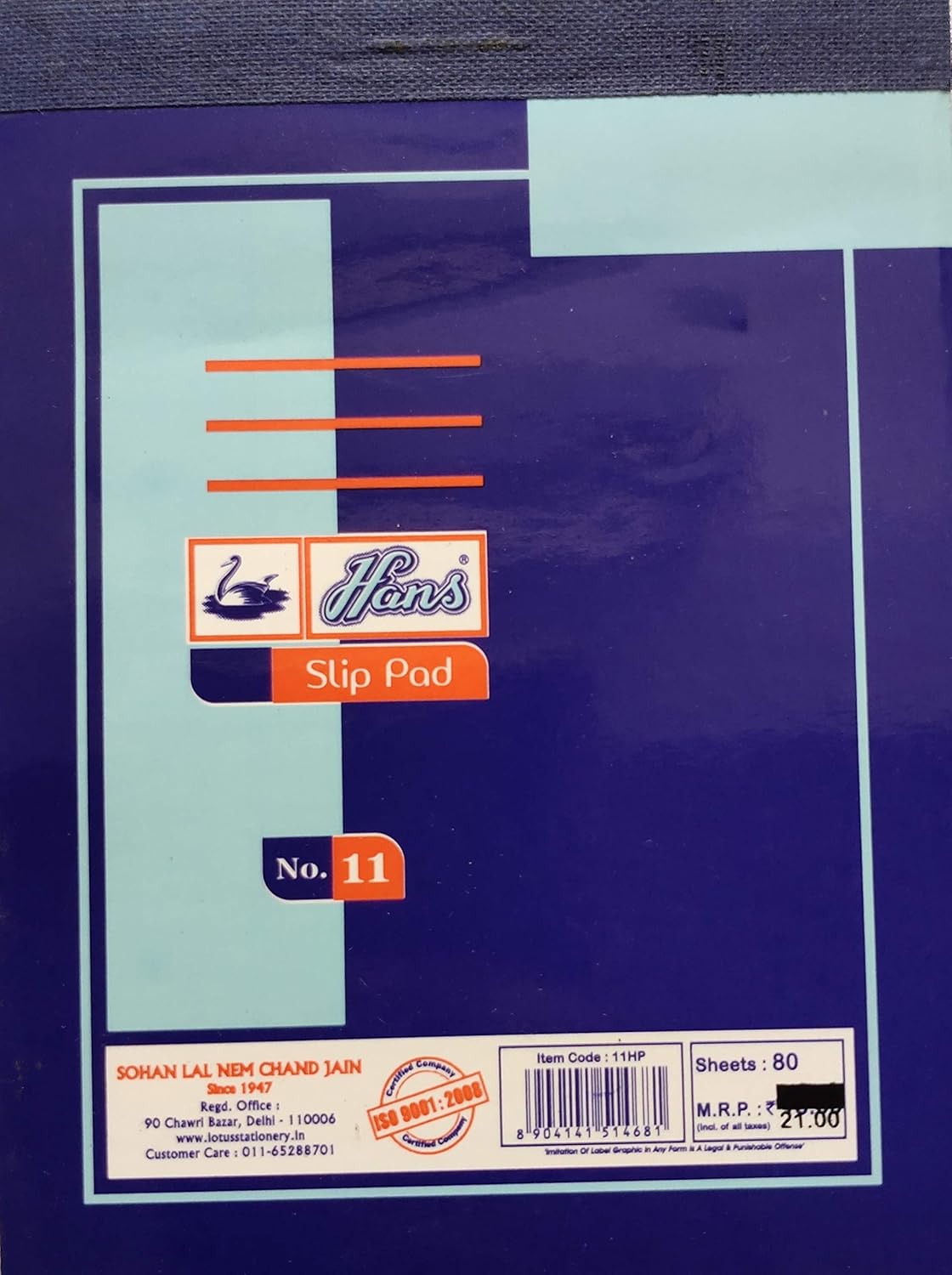 Onlinesalescantt Slip PAD/Notepad/Rough PAD/11 NO/HANS RULLED Size 9 X